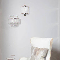 Salasco 3 Tier Nickel Finish Glass Wall Light