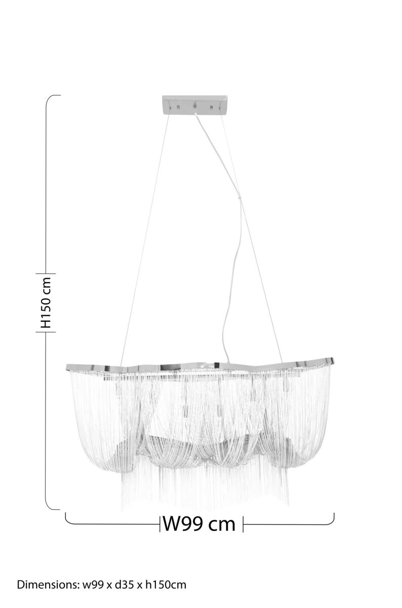 Lerici 6 Light Chrome Pendant Light