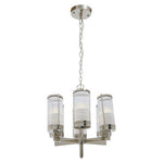 Hilton Glass and Nickel Finish 6 Arm Pendant Light
