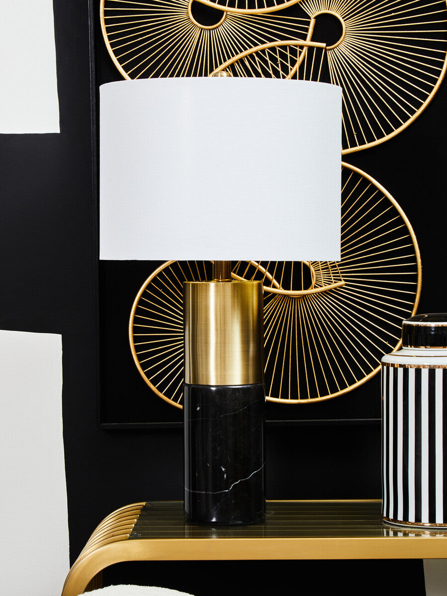 Edgar Black Marble and Gold Table Lamp