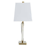 Elora Circular Marble Table Lamp with Ivory Shade