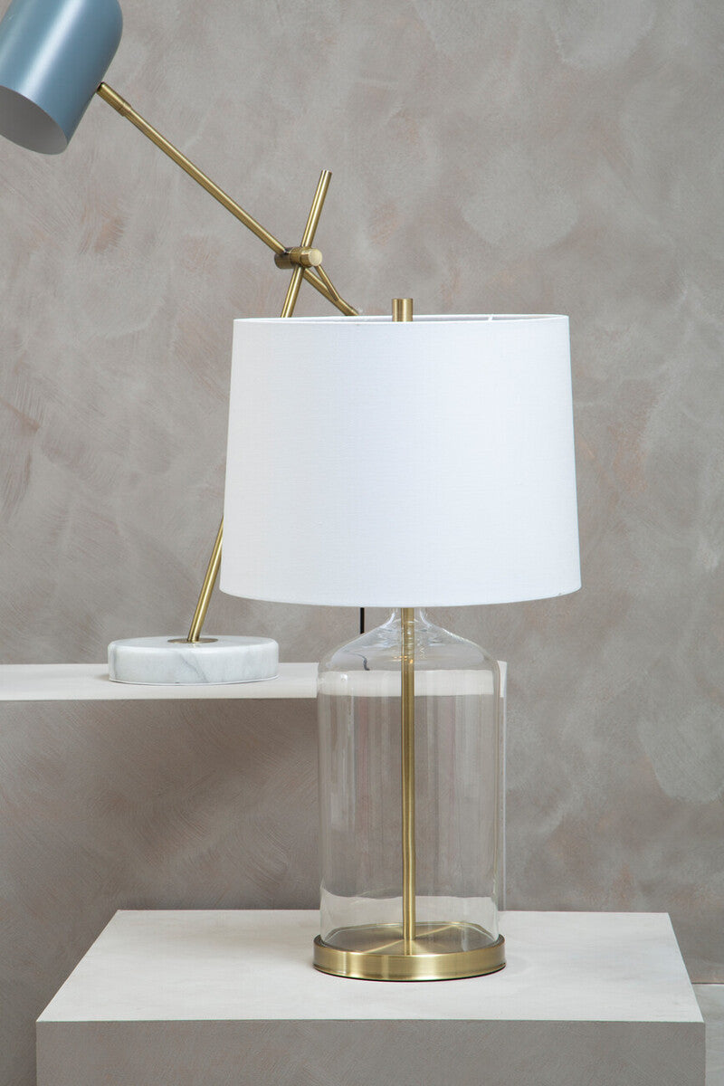 Nadia White Fabric Shade Table Lamp