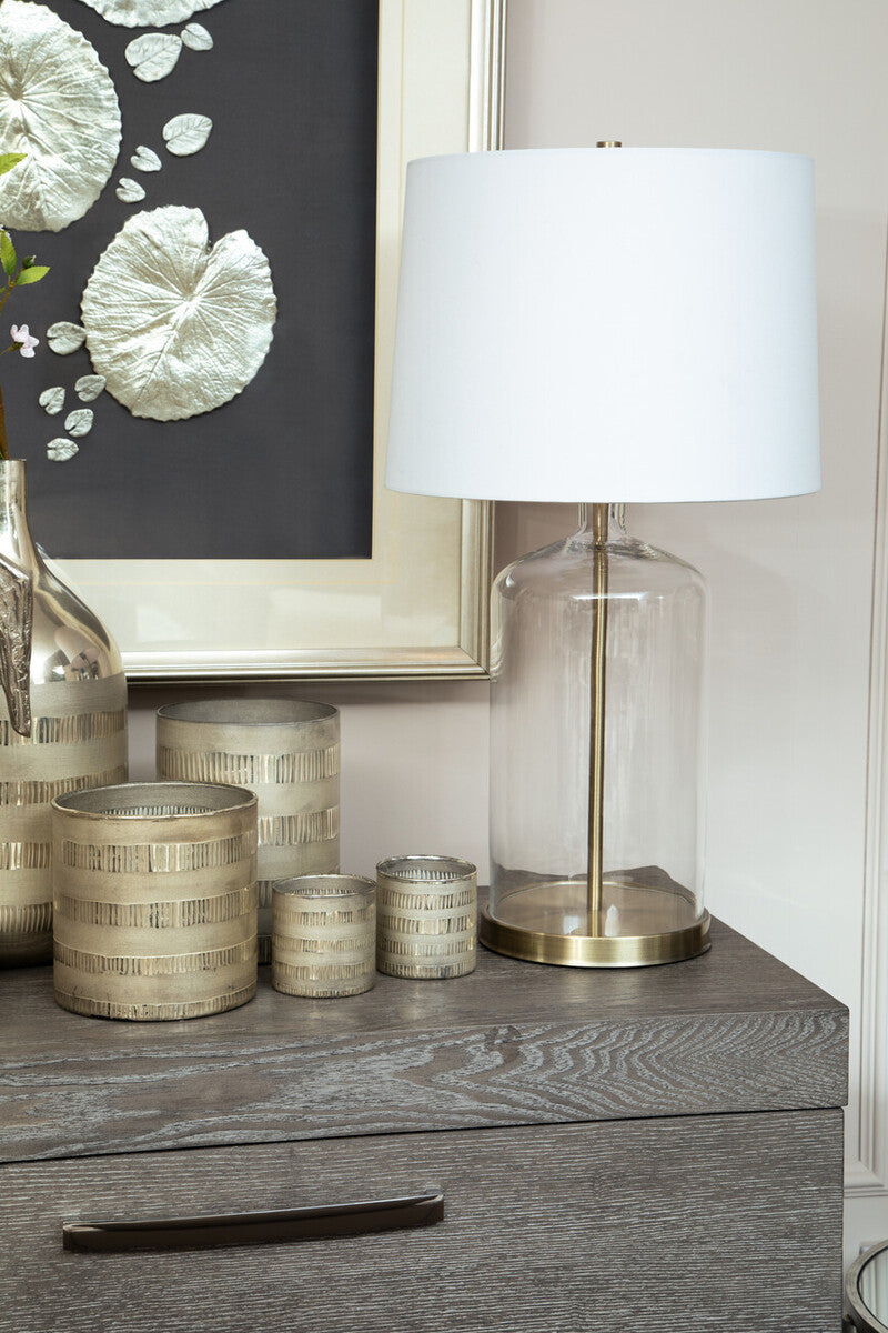 Nadia White Fabric Shade Table Lamp