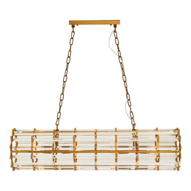 Karli Brass Eight Bulb Pendant Light