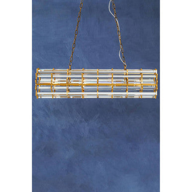 Karli Brass Eight Bulb Pendant Light