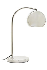 Karter Chrome Finish Table Lamp With White Base