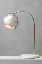 Karter Chrome Finish Table Lamp With White Base