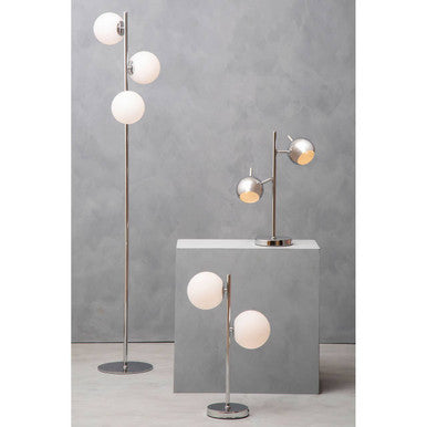 Karter Chrome Finish Table Lamp With Two Lights