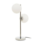 Karter White Glass With Chrome Table Lamp