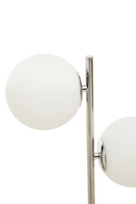 Karter White Glass With Chrome Table Lamp