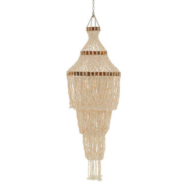 Palu Natural White and Amber Shell Large Pendant Shade