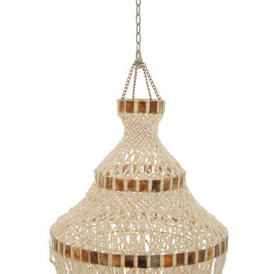 Palu Natural White and Amber Shell Pendant Shade