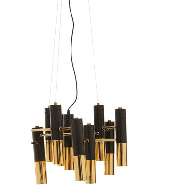 Drone Gold Finish And Black Pendant Light