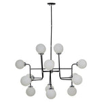 Abira Black And Chrome 16 Arm Pendant Light