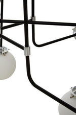 Abira Black And Chrome 16 Arm Pendant Light