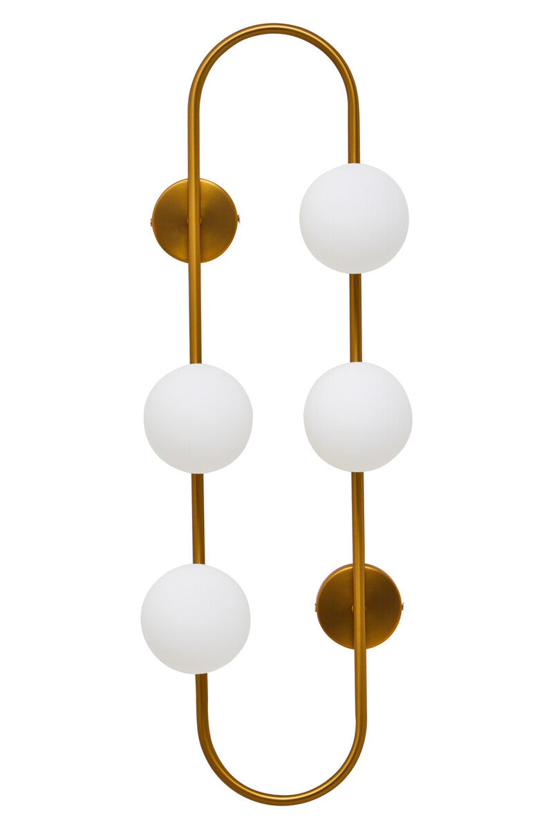 Abira Four Bulb White Glass Wall Light