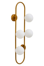 Abira Four Bulb White Glass Wall Light