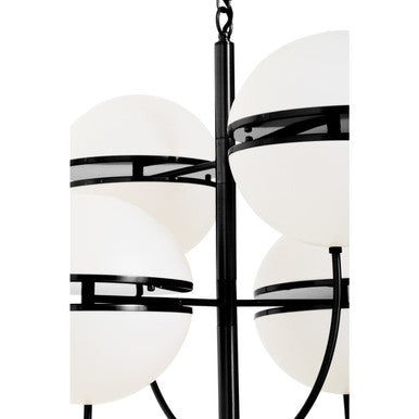 Abira Four Ball Matt Black Pendant Light