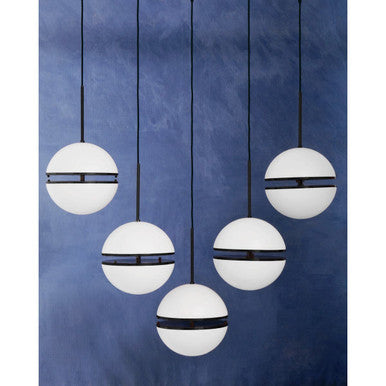 Abira Five Ball Matt Black Pendant Light