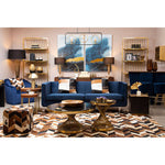 Bosie Safira Large Brown Hair on Leather Chevron Patchwork Rug