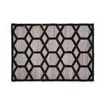 Bosie Safira Small Grey Rug with Black Hair on Leather