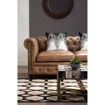 Bosie Safira Small Grey Rug with Black Hair on Leather