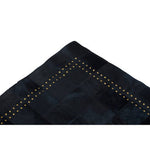 Bosie Safira Small Black hair on leather Patchwork Rug With Gold Studs