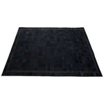 Bosie Safira Large Black Hair on Leather Patchwork Rug With Gold Studs