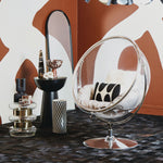 Bosie Safira Large Black Hair on Leather Patchwork Rug With Gold Studs