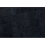 Bosie Safira Large Black Hair on Leather Patchwork Rug With Gold Studs