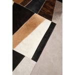 Bosie Safira Large Geometric Striped Hair on Leather Patchwork Rug