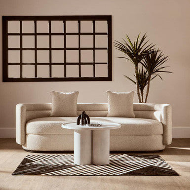 Bosie Safira Small Black And White Hair on Leather Rug