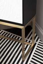 Bosie Safira Small Black And White Hair on Leather Rug