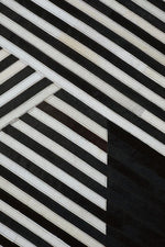 Bosie Safira Small Black And White Hair on Leather Rug