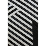 Bosie Safira Large Black And White Hair on Leather Rug