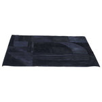 Bosie Safira Small Black And Grey Deco Hair on Leather Rug