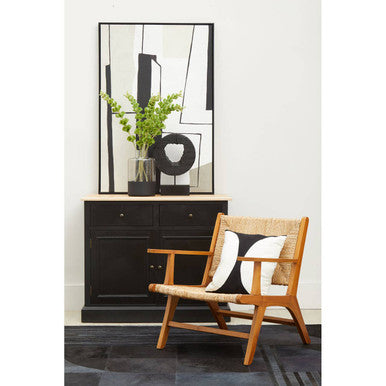 Bosie Safira Large Deco Black And Grey Hair on Leather Rug