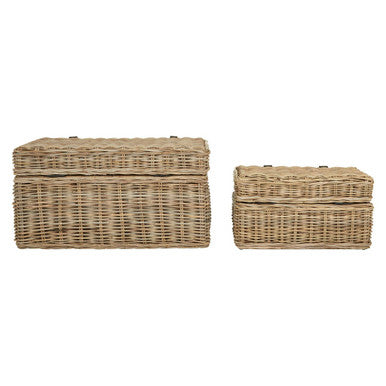 Argento Greywash Rattan Storage Trunks