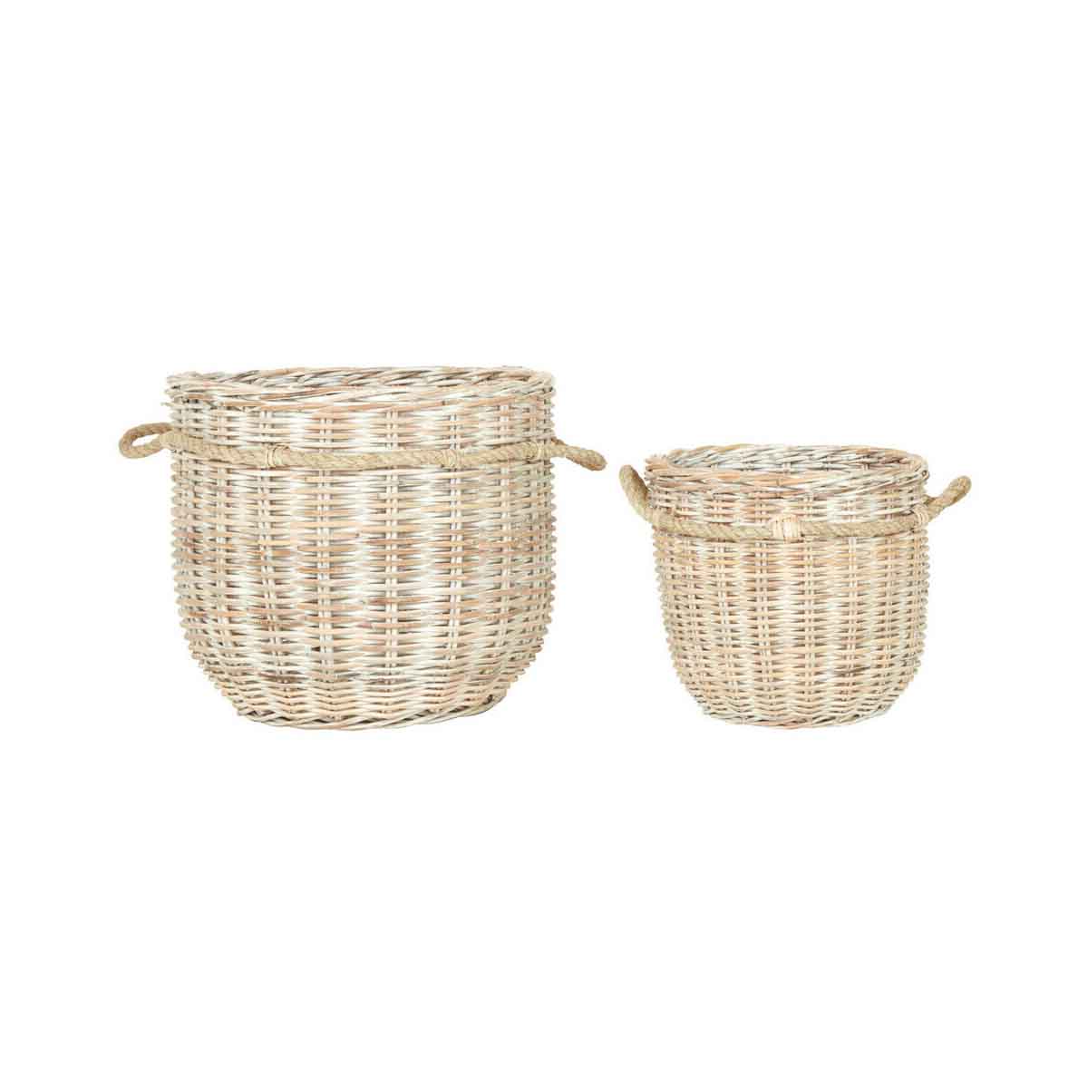 Argento Whitewash Rattan Storage Baskets