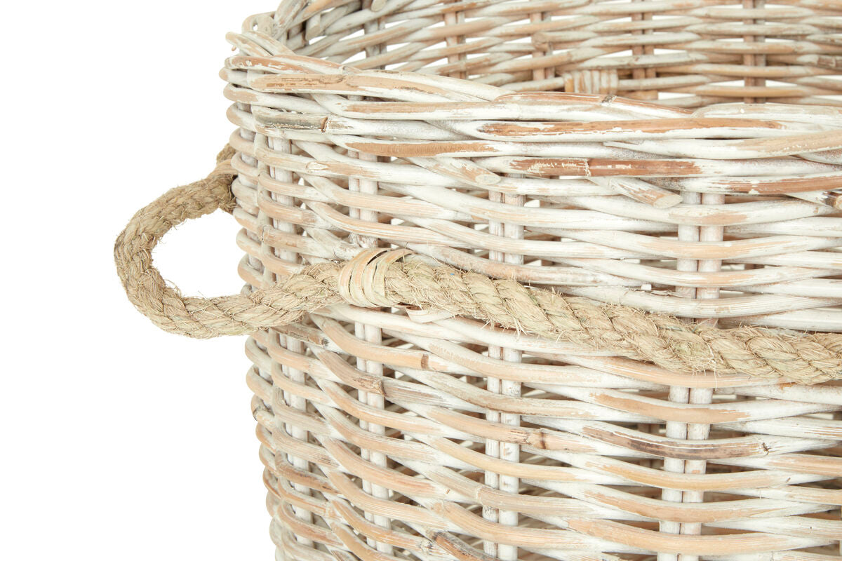 Argento Whitewash Rattan Storage Baskets