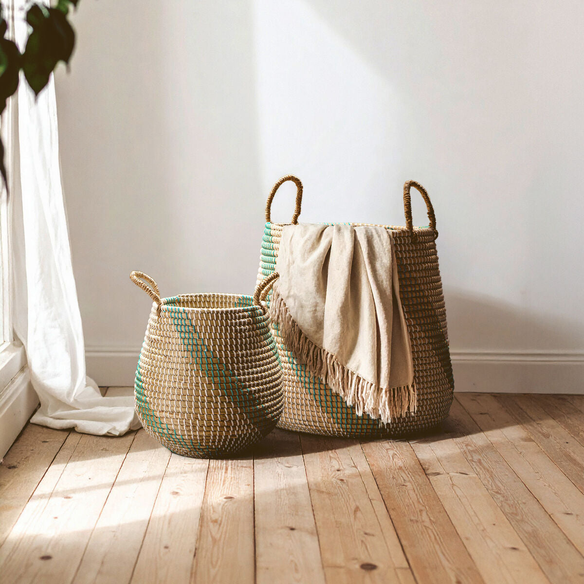Bora Set of 2 Seagrass Storage Baskets