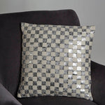 Bosie Kensington Townhouse Square Ivory And Silver Check Cushion