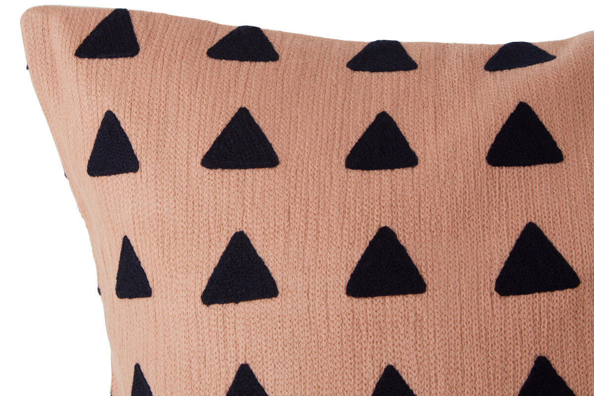 Bosie Ozella Pink and Navy Square Embroidered Cushion