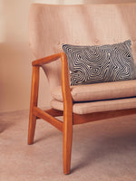 Bosie Ozella Black And White Embroidered Rectangular Cushion