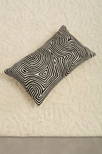 Bosie Ozella Black And White Embroidered Rectangular Cushion