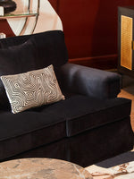 Bosie Ozella Black And White Embroidered Rectangular Cushion