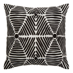 Bosie Ozella Black And White Square Embroidered Cushion