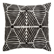 Bosie Ozella Black And White Square Embroidered Cushion