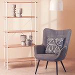 Bosie Ozella Black And White Square Embroidered Cushion