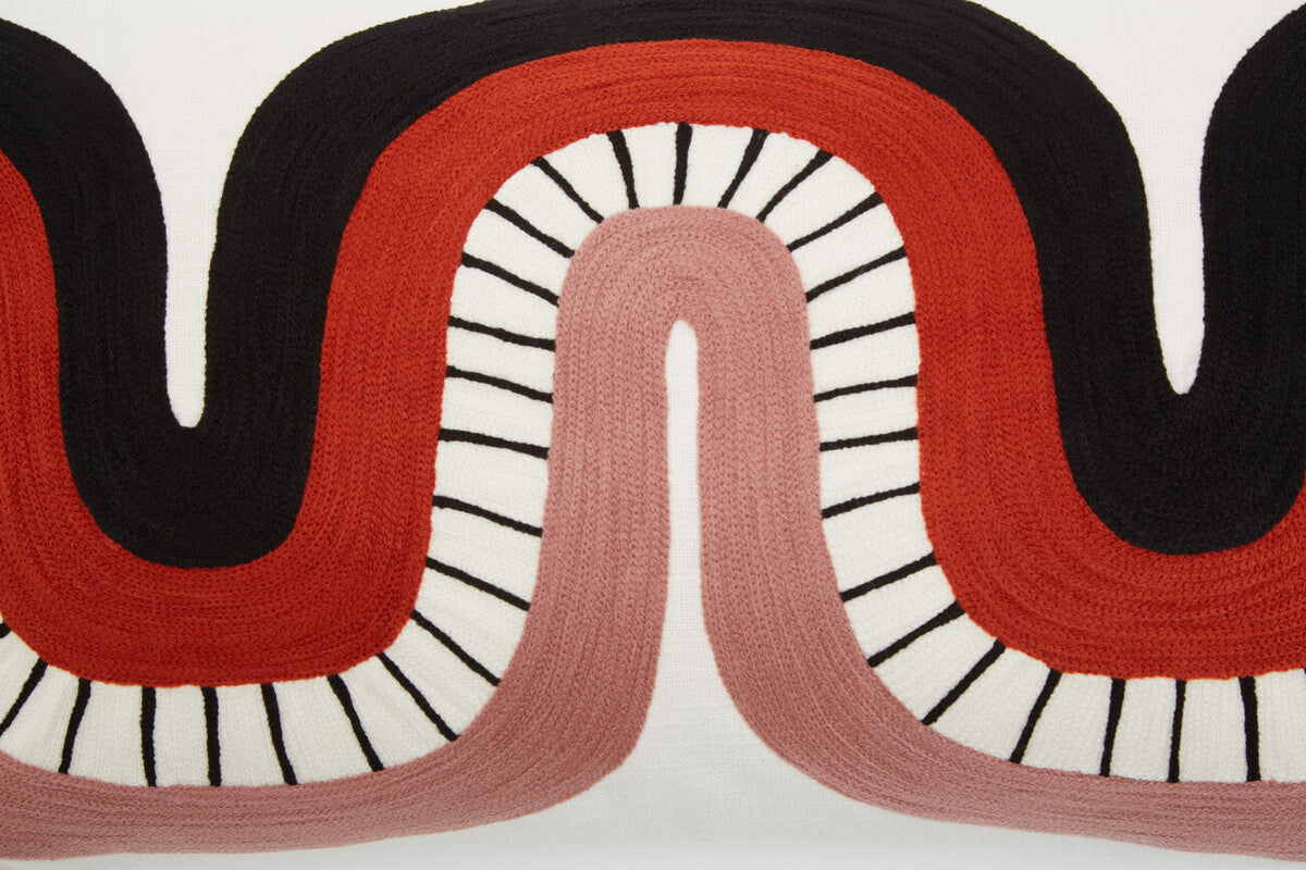 Bosie Ozella Curve Pattern Rectangular Cushion